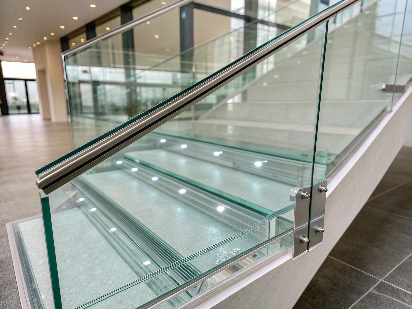 Multi-layer laminated impact glass cross-section structural detail