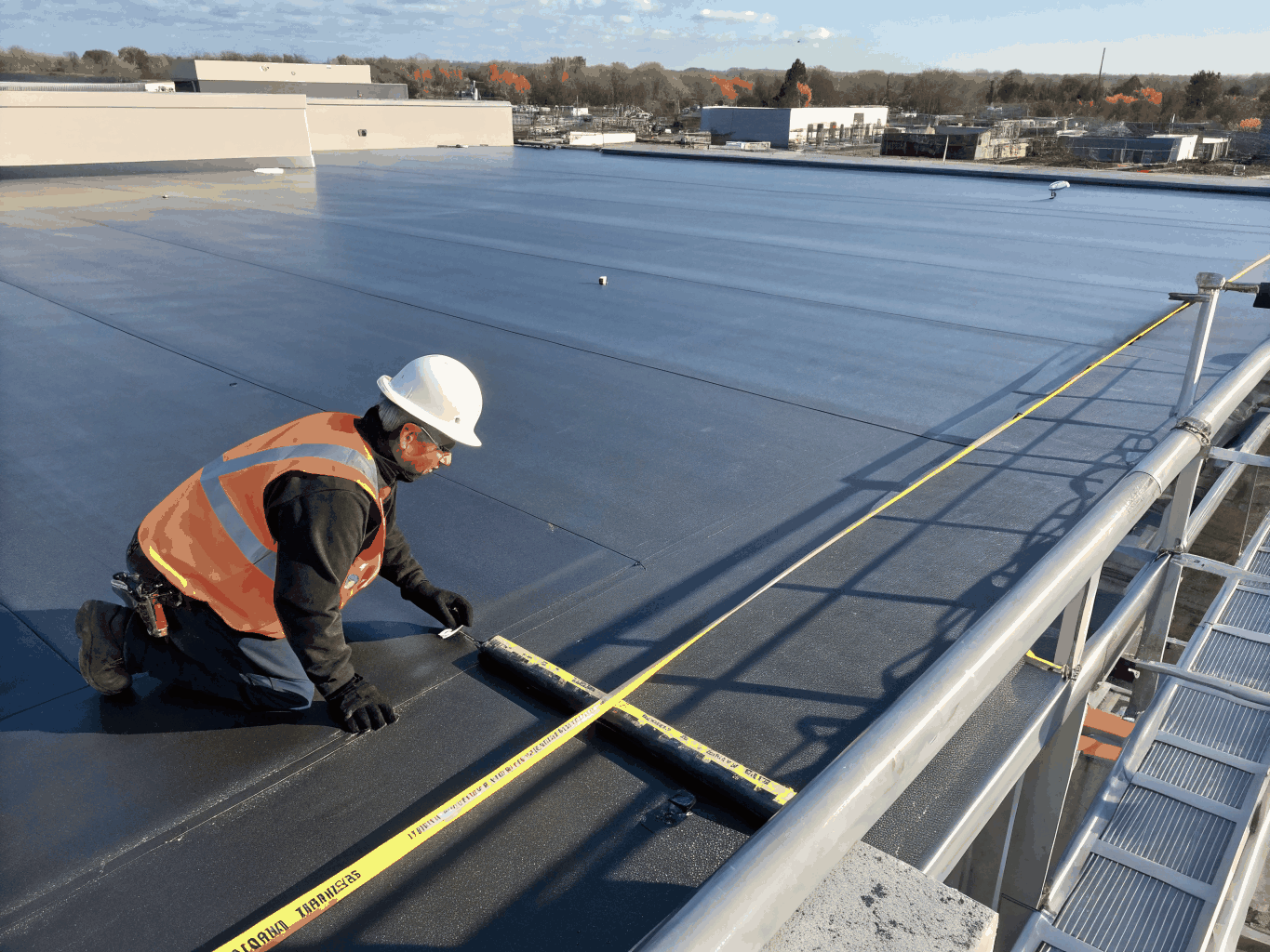 Residential new roof and re-roof installation with tile and flat roofing systems